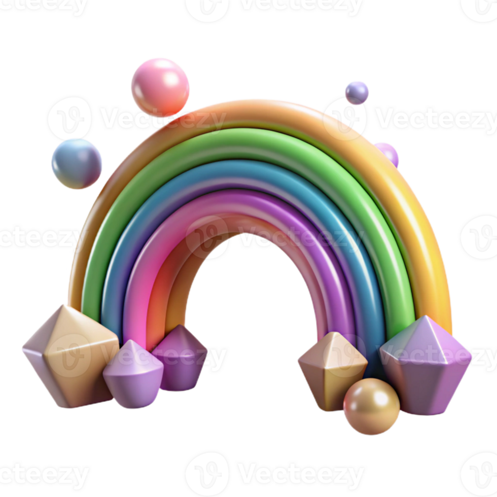 magnificent creative Rainbow Arc Isolated with Colorful Bands exclusive png
