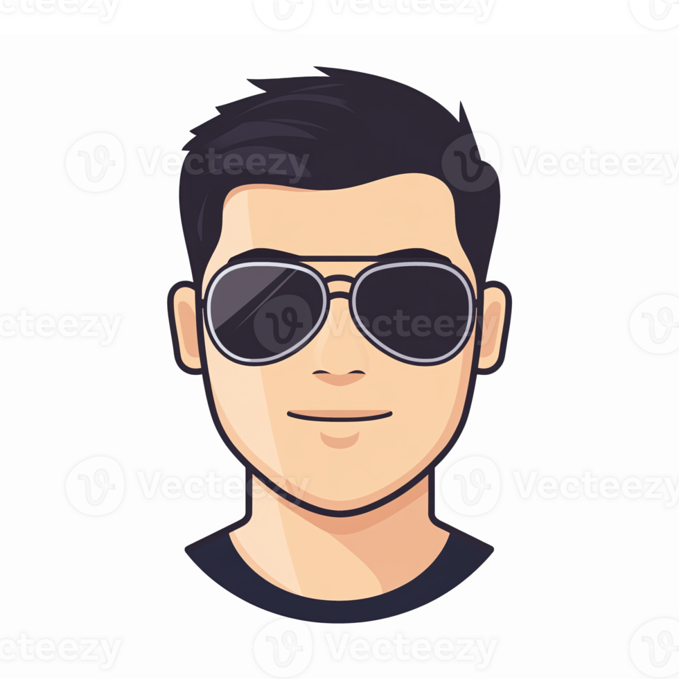 Stylish Young Man with Sunglasses Graphic for Social Media Avatars and Branding Purposes png