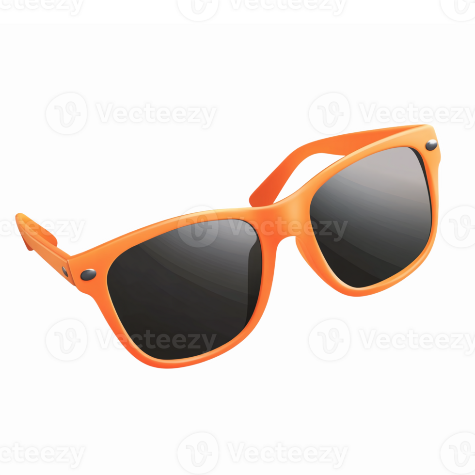 Orange Sunglasses with Dark Lenses Stylish Summer Accessory for Outdoor Activities png