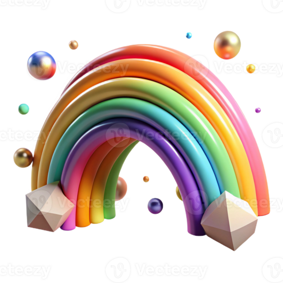 extraordinary rustic Rainbow Arc Isolated with Colorful Bands original png