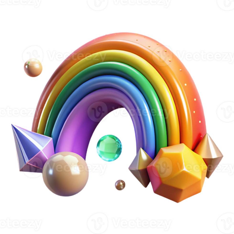 extraordinary artistic Rainbow Transparent Background with Vivid Colors premium png