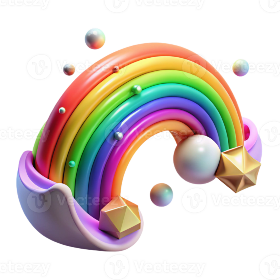 beautiful classic Rainbow with Vivid Colors Isolated png