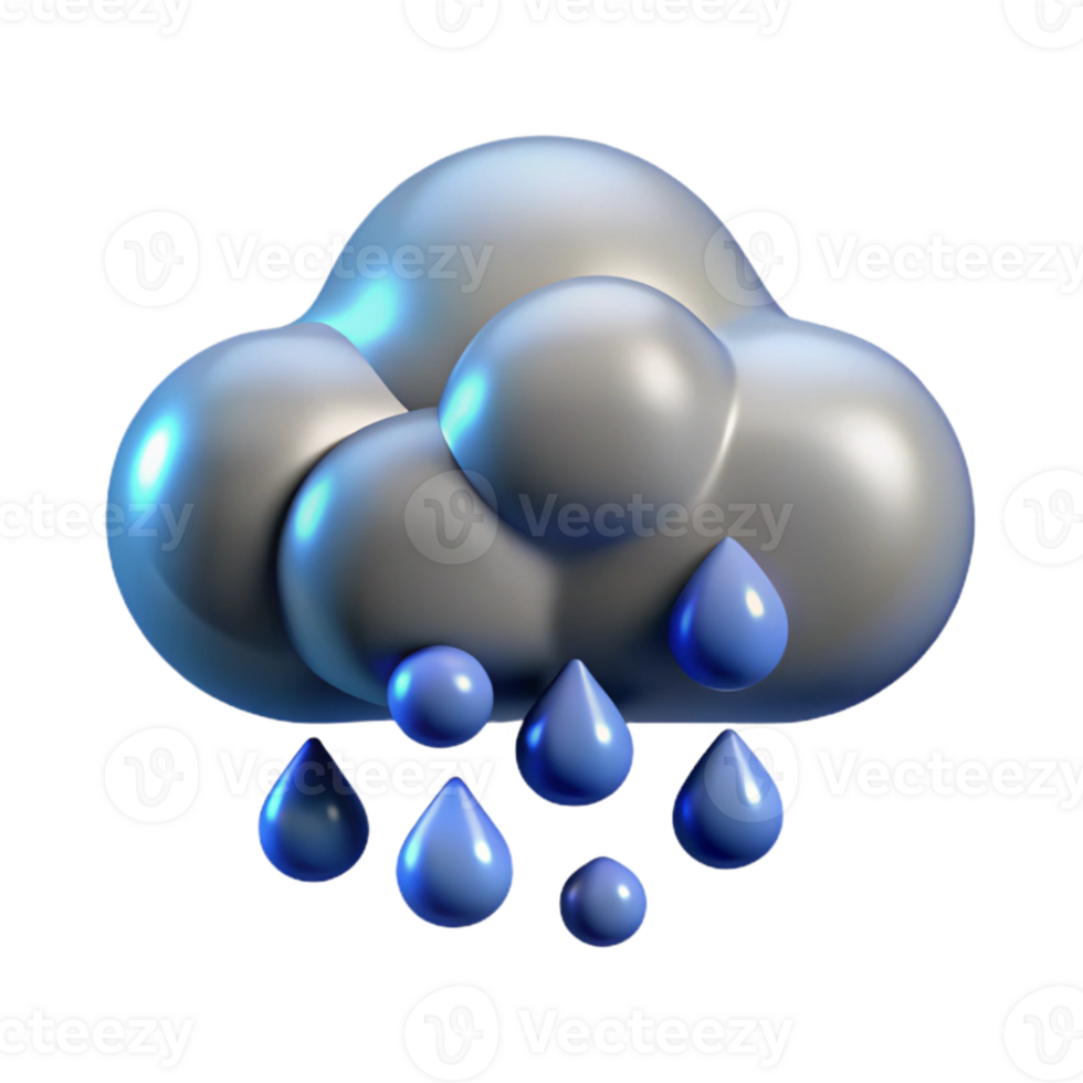 serene minimalist Rain Cloud Outline Cutout Isolated Element detailed png