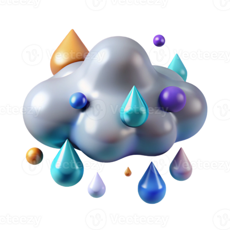 beautiful rustic Rain Cloud with Raindrops Cutout high resolution png