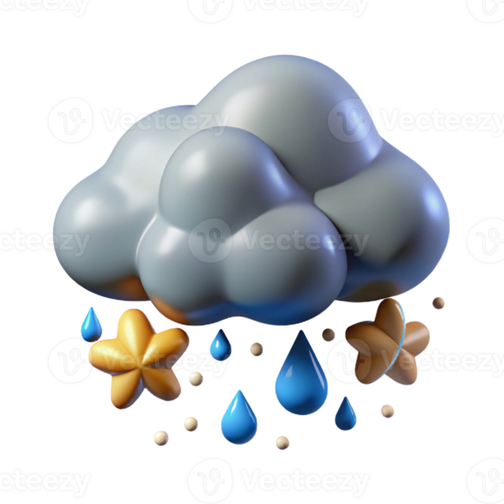 magnificent modern Rain Cloud with Stars Cutout Isolated high quality png