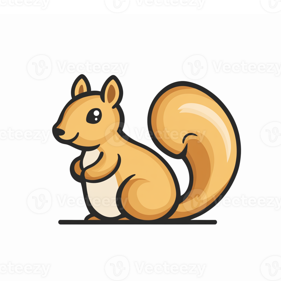 Cute Cartoon Squirrel Character with Playful Expression Ideal for Childrens Designs png