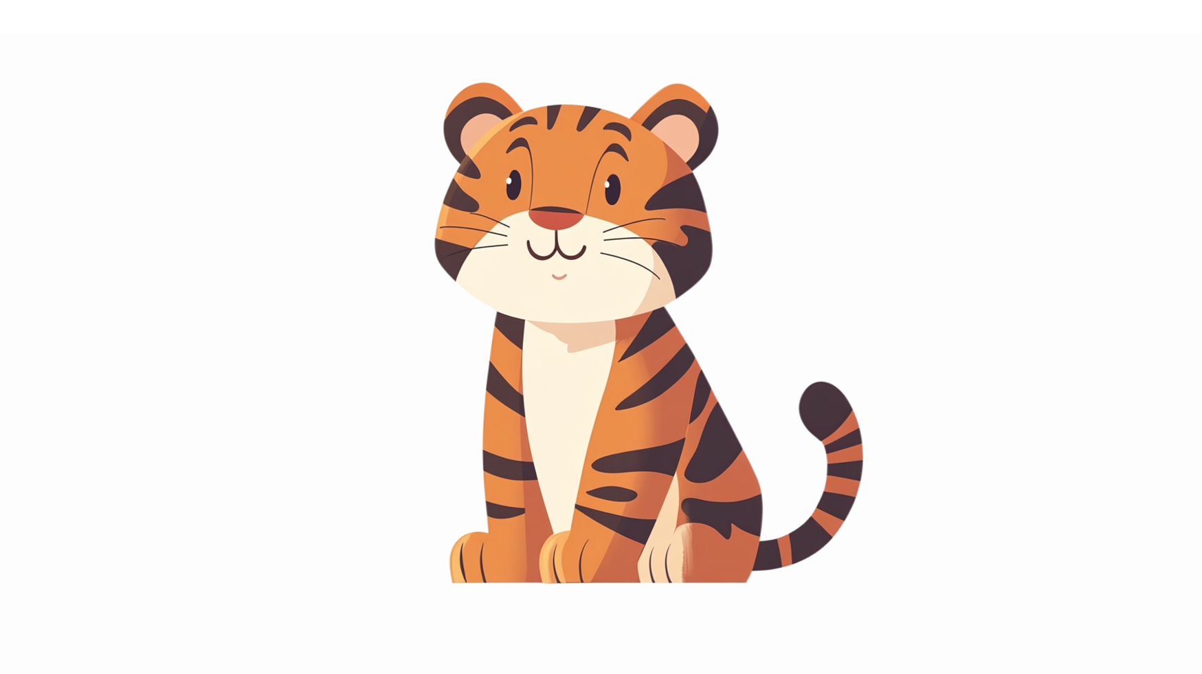 Cute Cartoon Tiger Character with Playful Expression on Transparent Background png