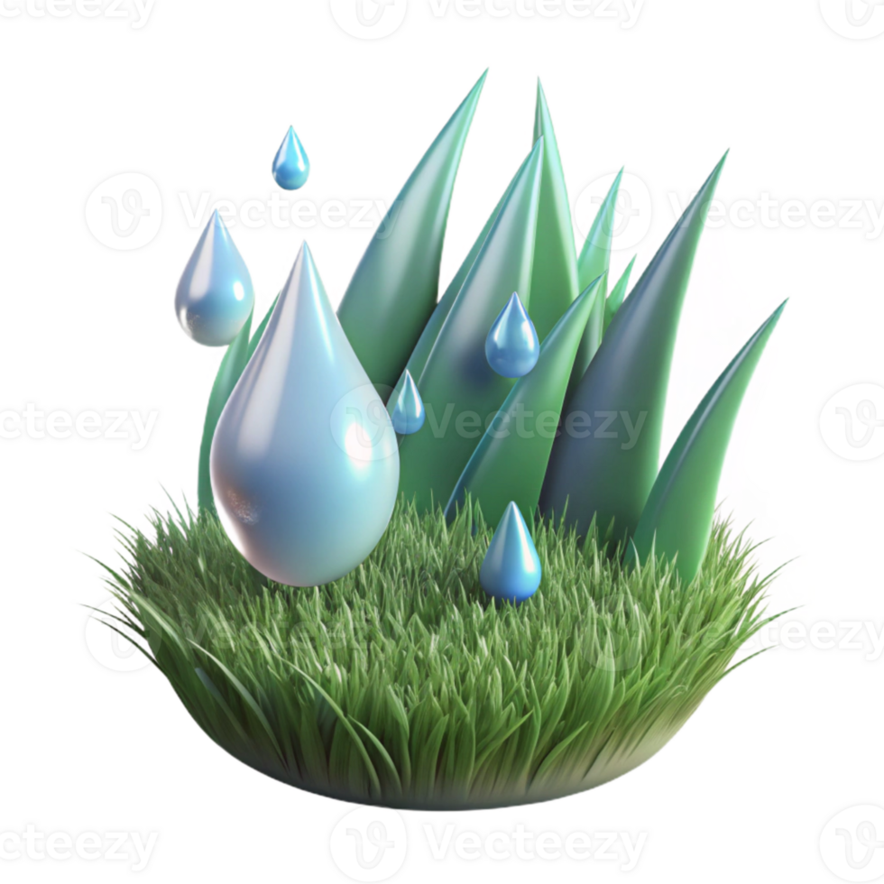 beautiful contemporary Rain Drops on Grass Blade Transparent Background authentic png