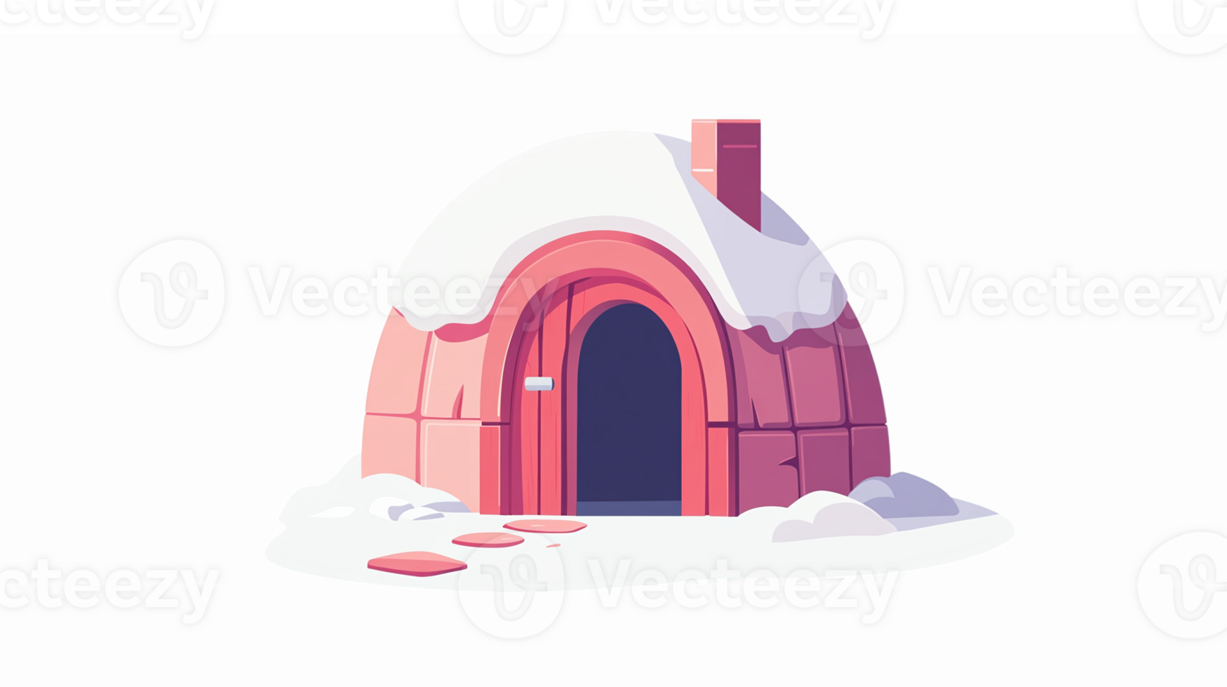 Cozy Igloo Surrounded by Snow with a Charming Doorway and Snowy Pathway png