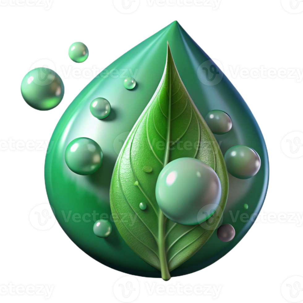 elegant creative Rain Drops on Green Leaf Isolated Transparent Background original png