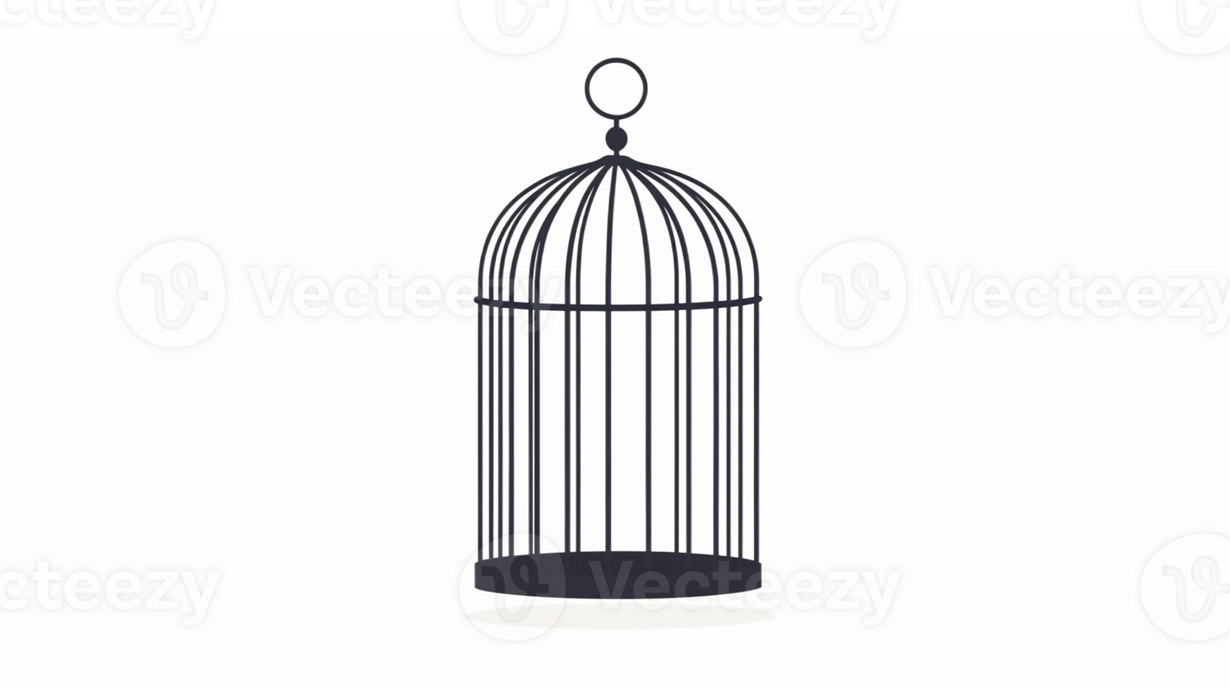 Black Vintage Birdcage with Open Top for Decorative Display and Illustrative Purposes png