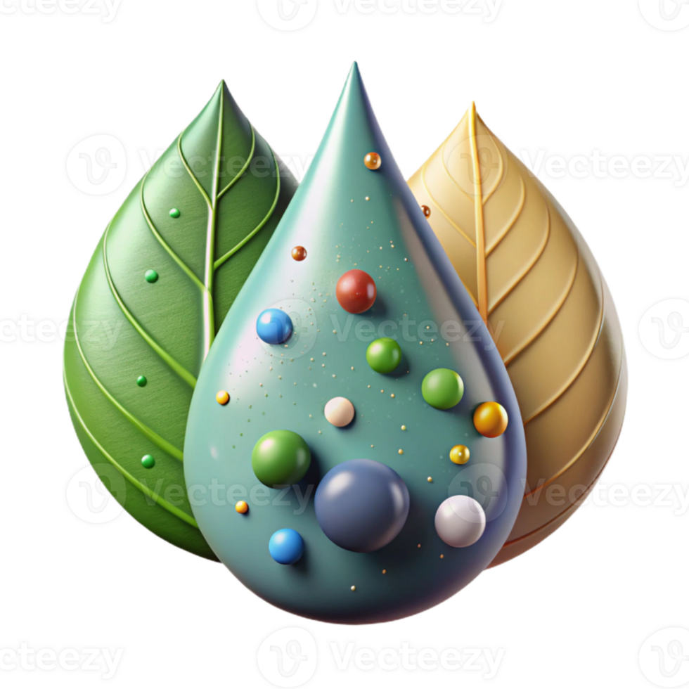 extraordinary rustic Rain Drops on Leaf Surface Cutout Isolated premium png
