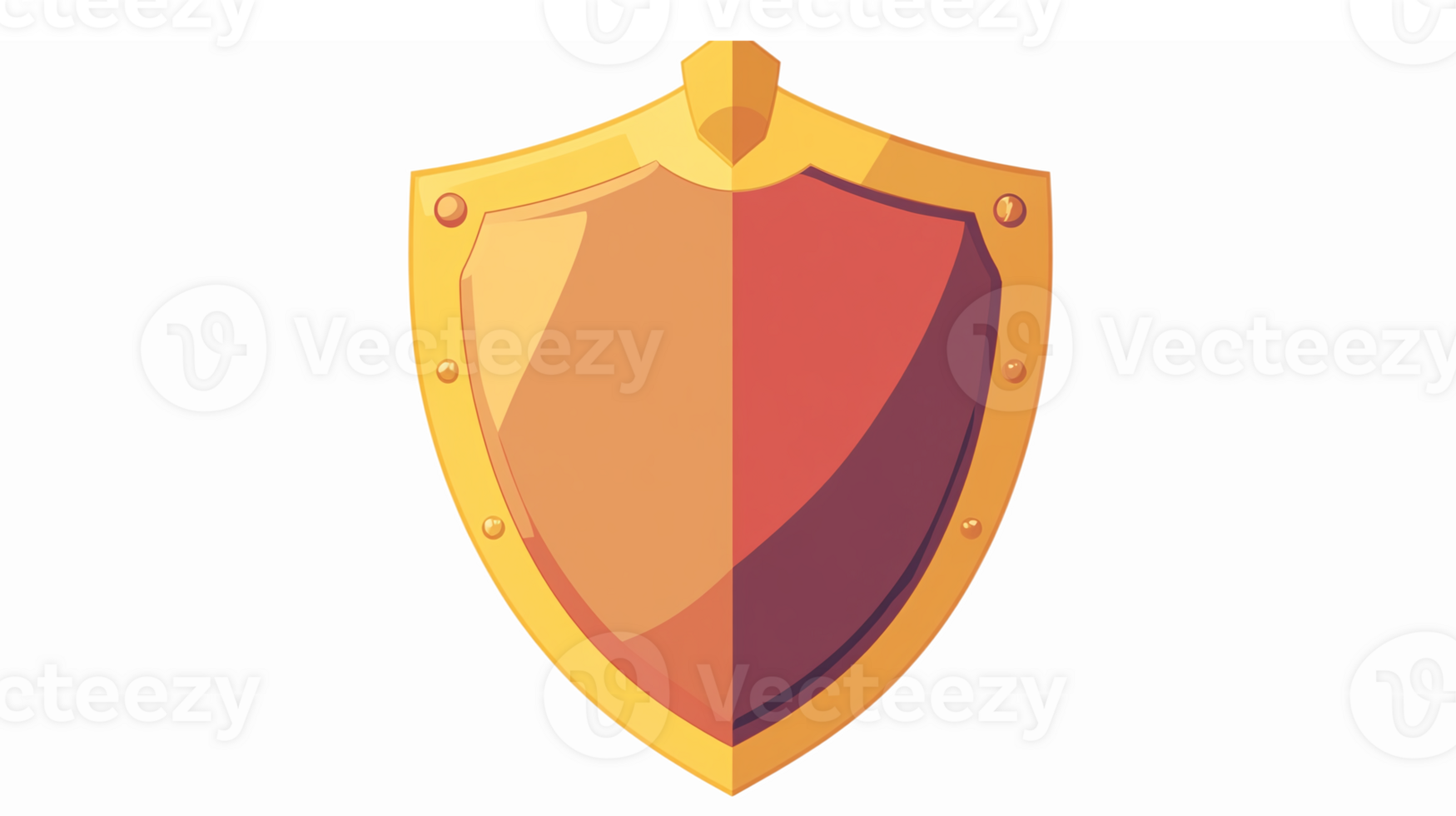 Golden Shield with Smooth Gradient Protecting Symbol for Security and Safety Designs png