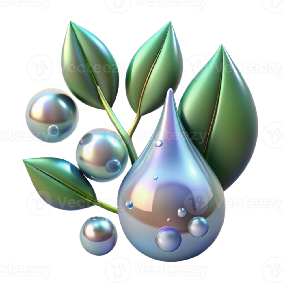 stunning vintage Rain Drops on Leaf Surface Cutout Isolated professional png