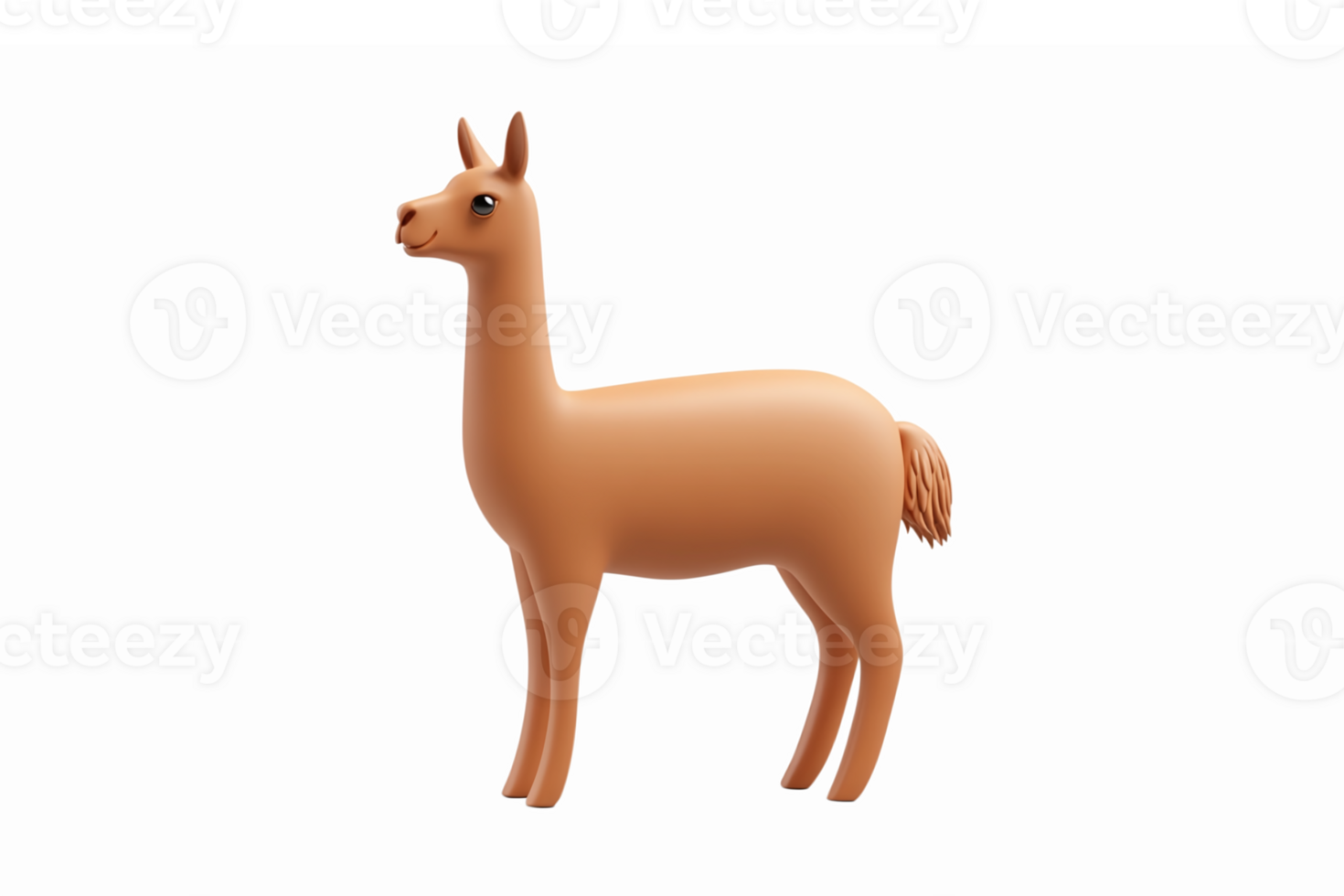 Cute Cartoon Llama Character with Friendly Expression Ideal for Playful Designs and Illustrations png