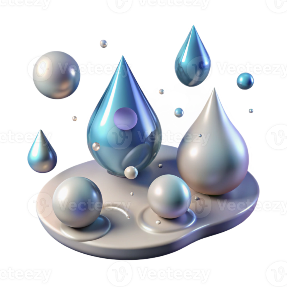 beautiful modern Rain Drops Splashing in Puddle Transparent Background exclusive png