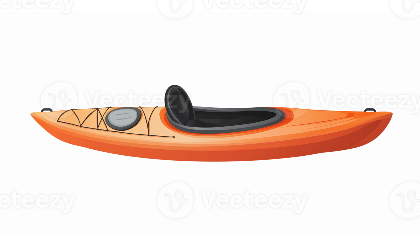 Orange Kayak Side View Illustration for Outdoor Adventure and Water Sports png