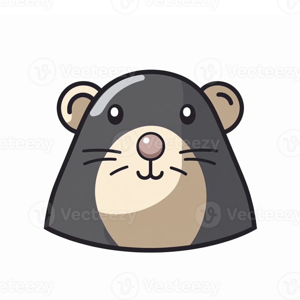 Cute Cartoon Mole Character with Friendly Expression and Simple Design for Childrens Projects png