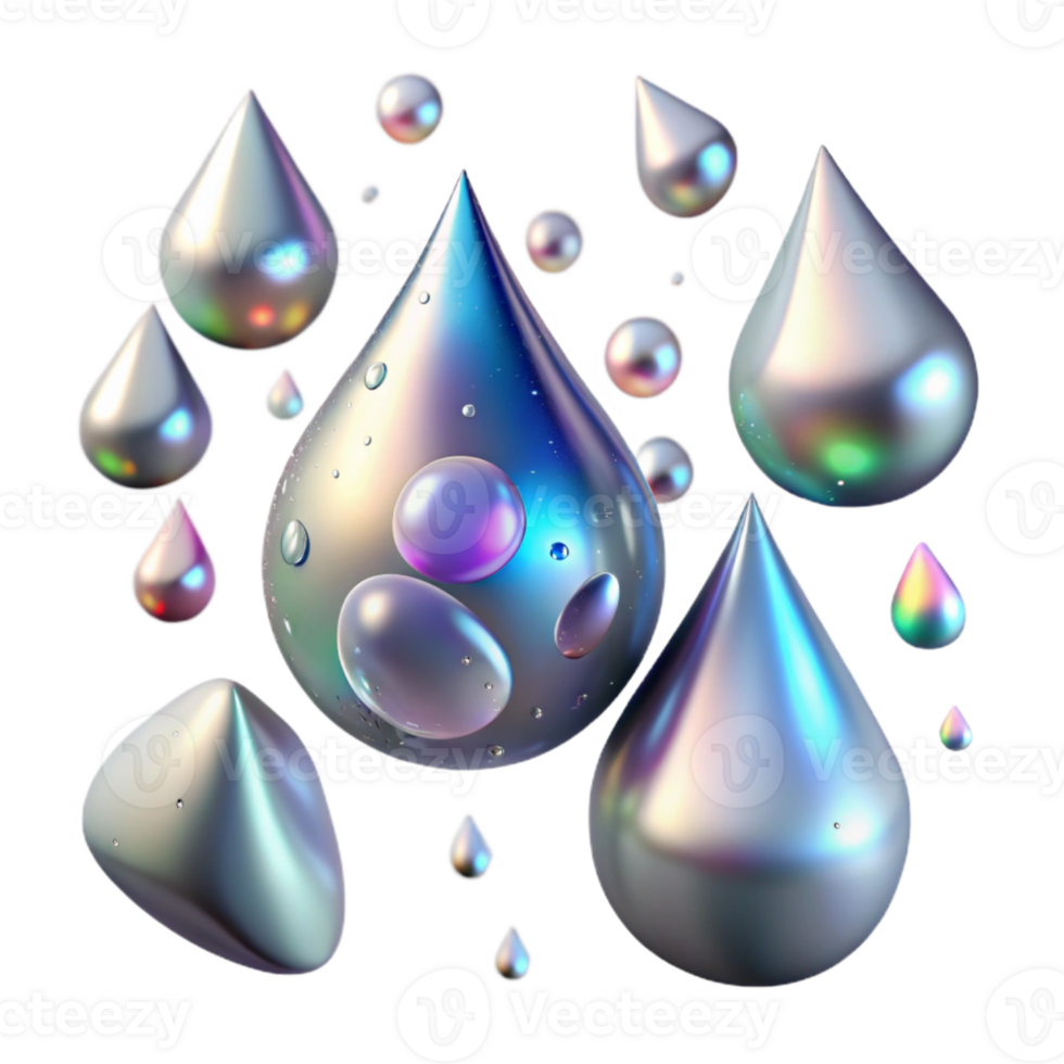 dramatic contemporary Rain Drops with Transparent Effect Transparent Background detailed png