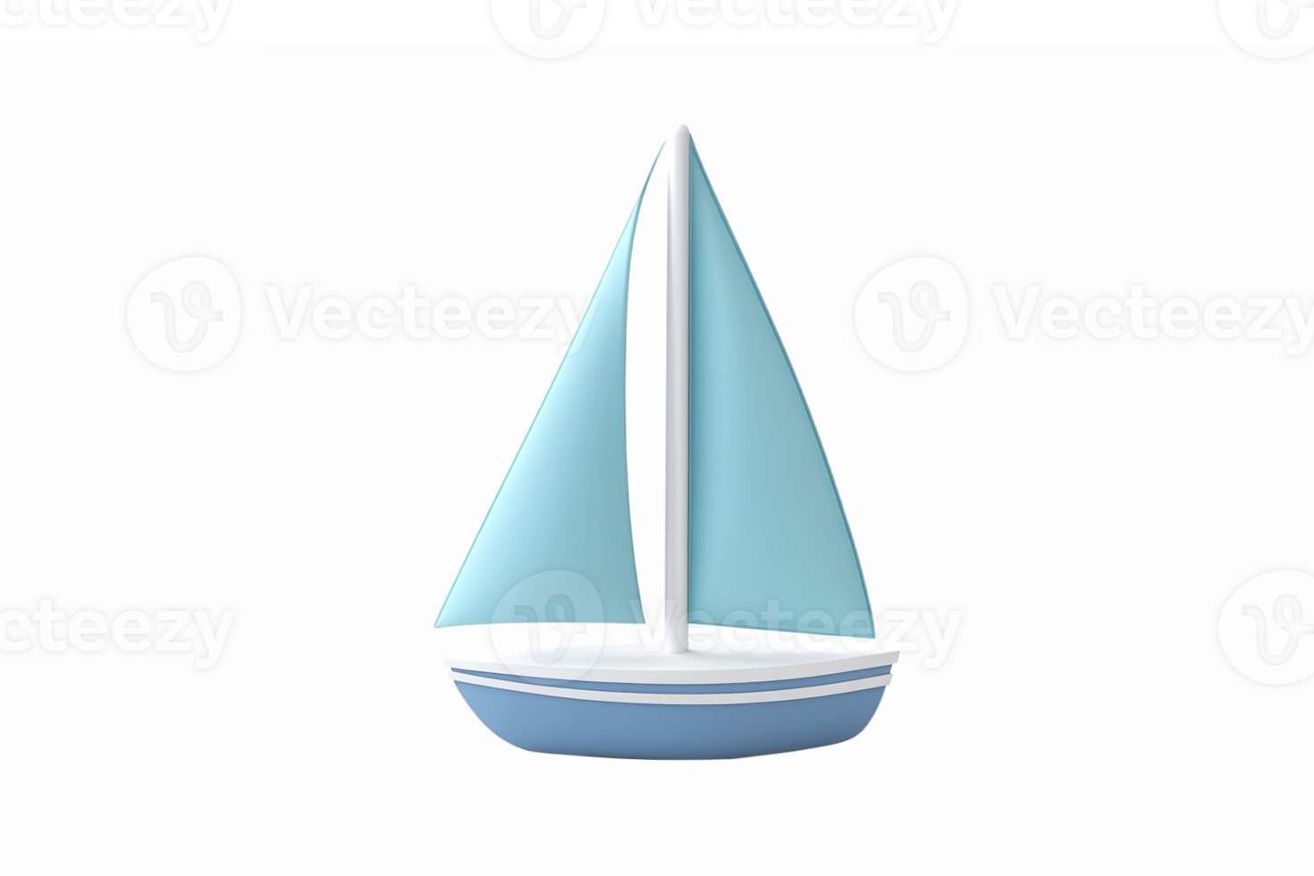 Sailboat with Blue Sails and White Hull Ideal for Nautical Themes and Summer Adventures png