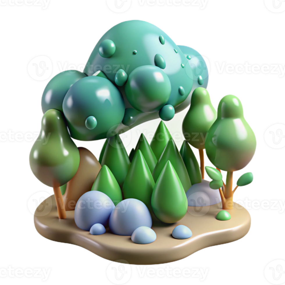magnificent classic Rain on Forest Scene Cutout Isolated detailed png