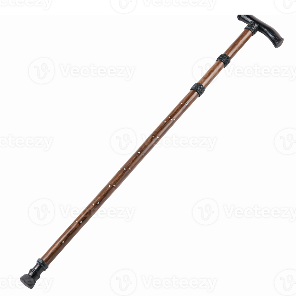 Wooden Walking Cane Adjustable Support Tool for Mobility and Stability with Non-Slip Grip png