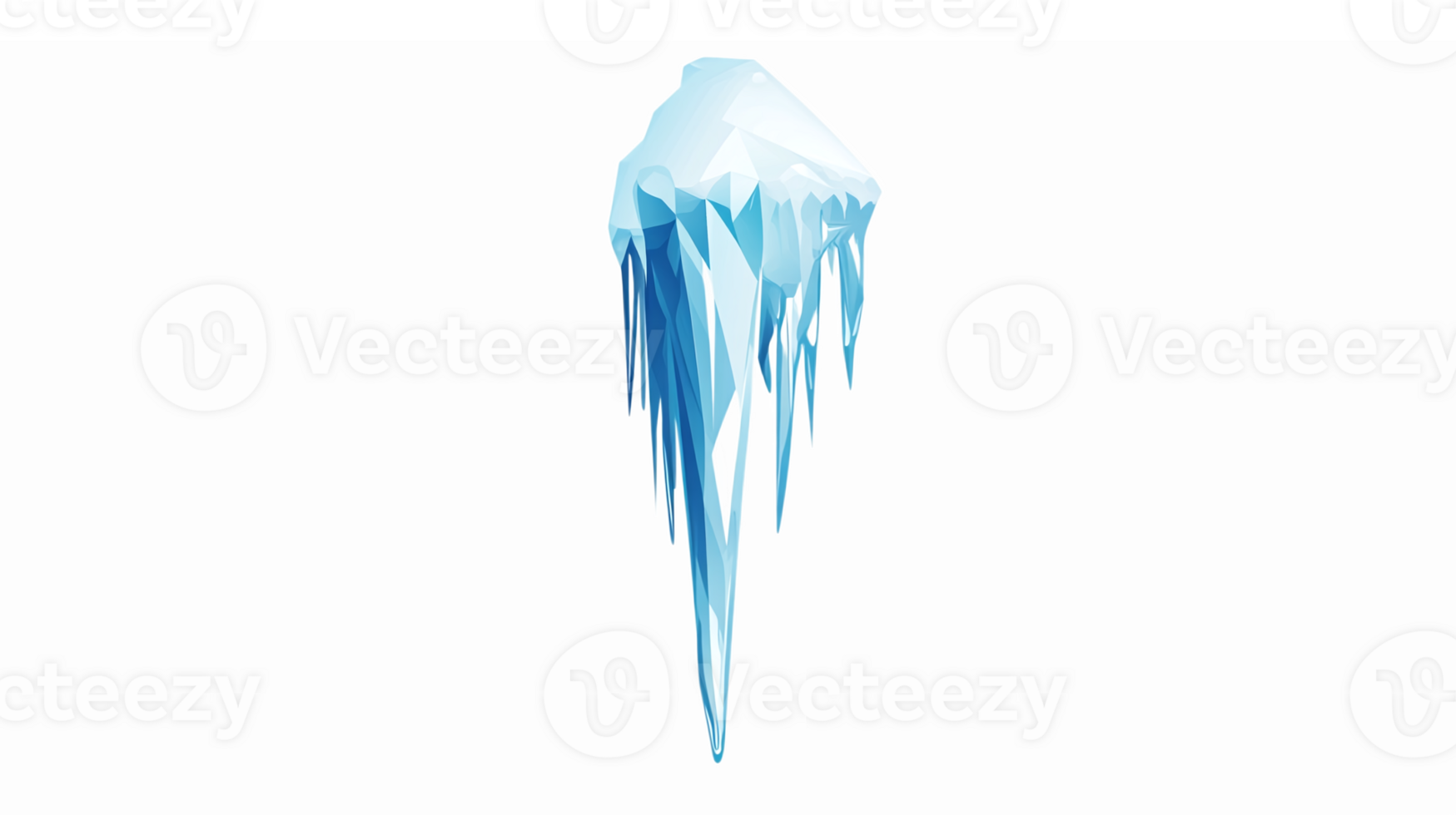 Iceberg Fragment with Sharp Edges and Blue Tones on Transparent Background png