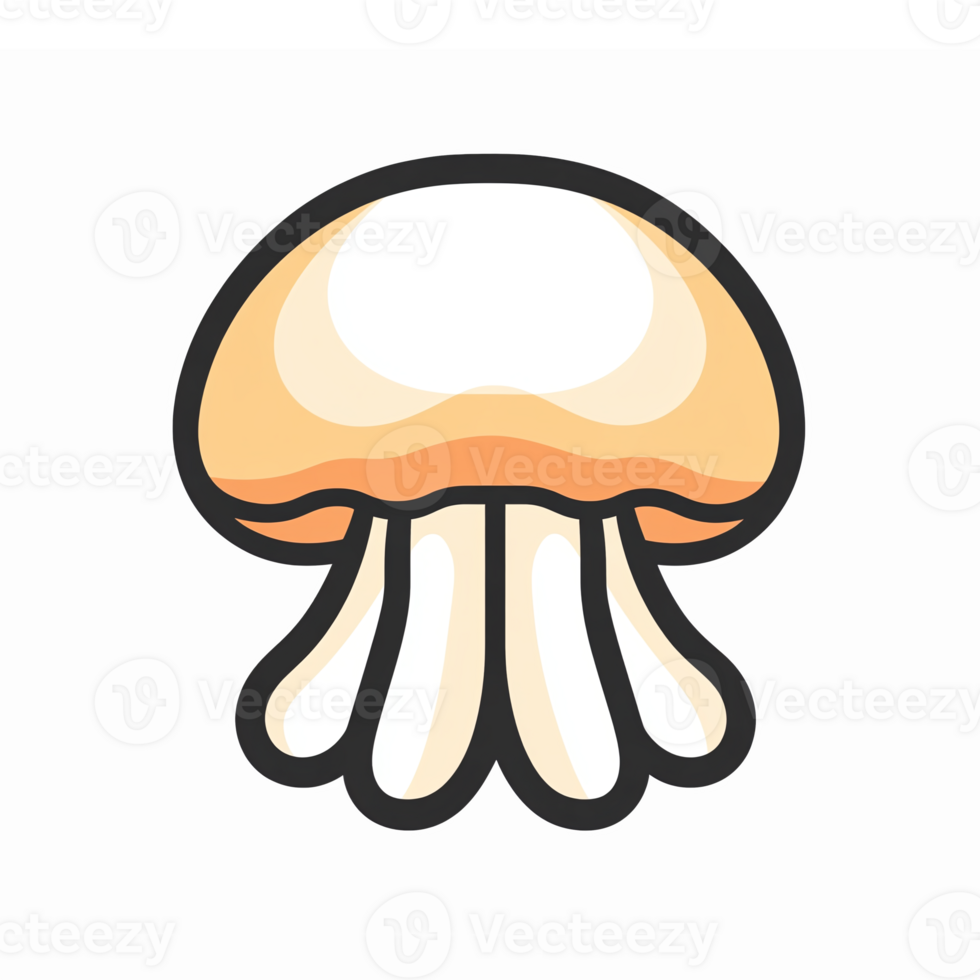 Cute Cartoon Jellyfish Character with Soft Colors and Transparent Background for Creative Projects png