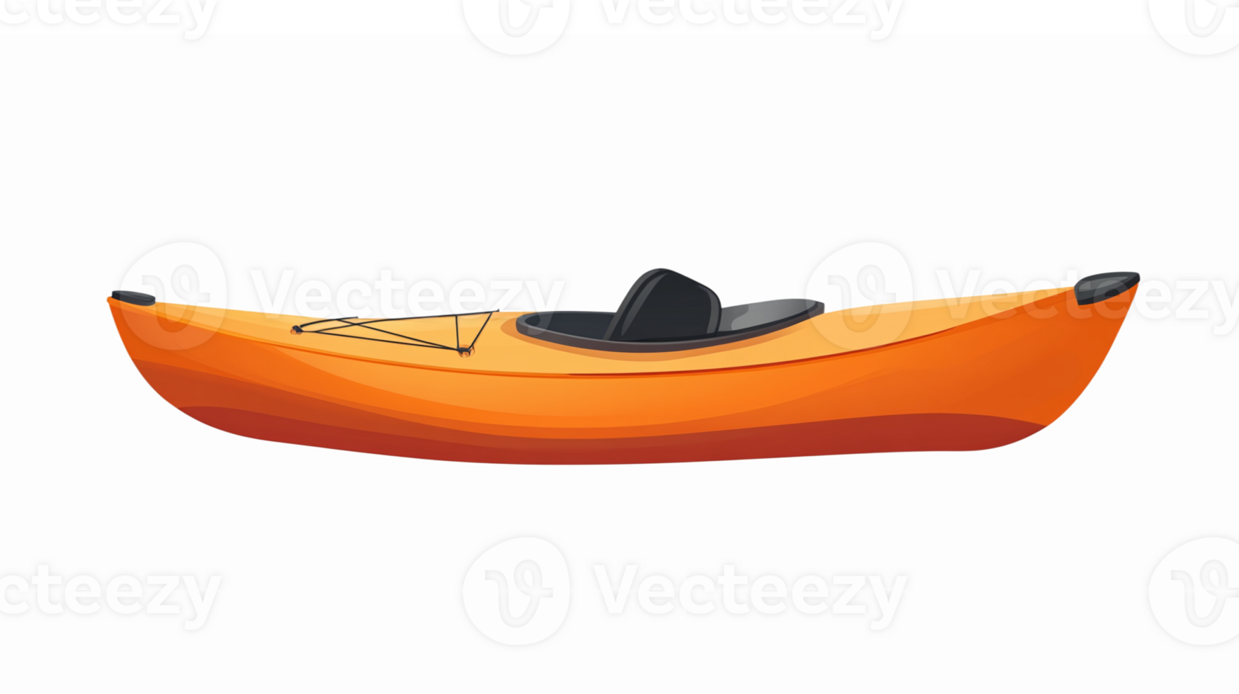 Bright Orange Kayak Illustration for Outdoor Water Activities and Recreational Use png