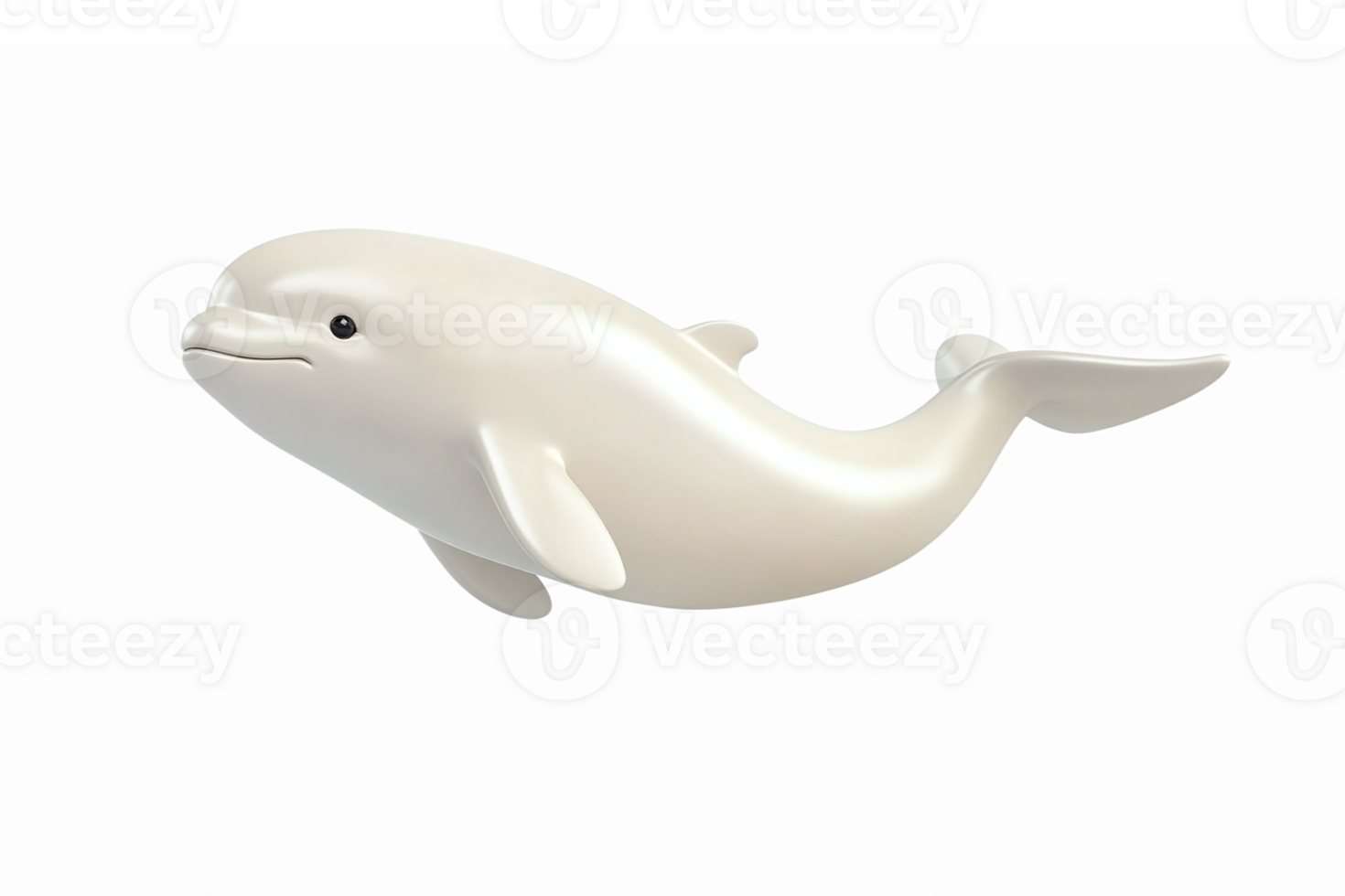 Beluga Whale Illustration on Transparent Background for Aquatic Design Projects png