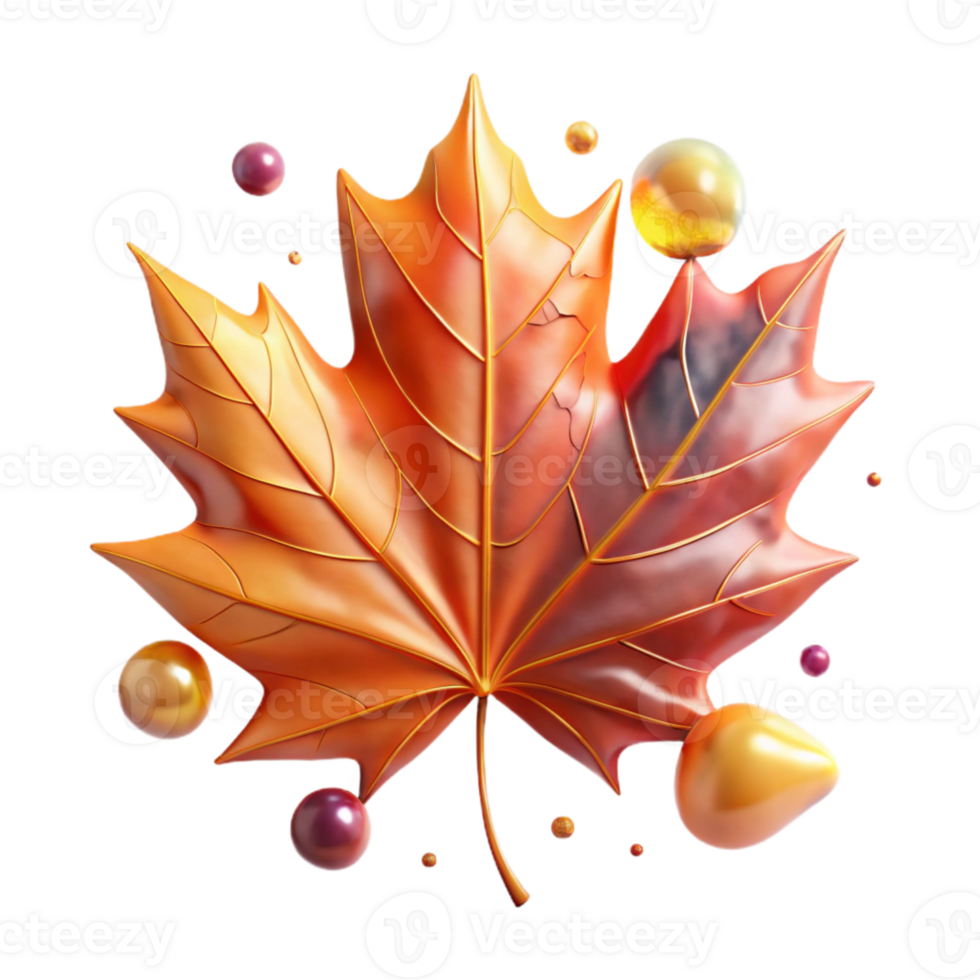 wonderful classic Realistic Maple Leaf Autumn Colors Transparent detailed png