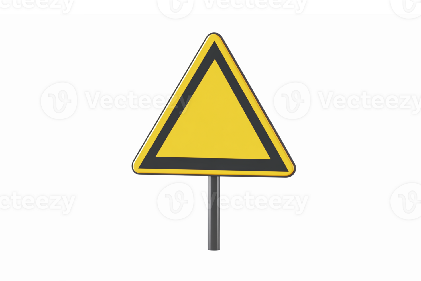Yellow Warning Sign Triangle Minimalist Illustration with Transparent Background png