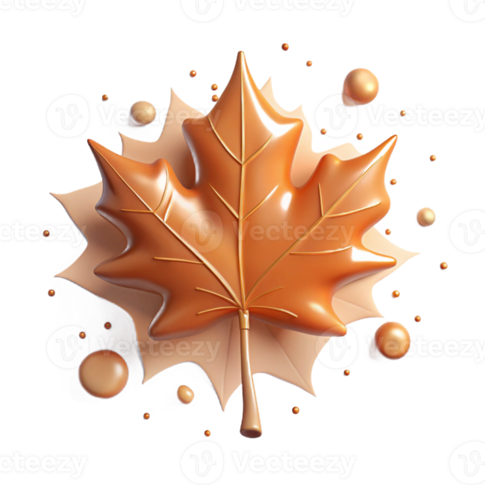 elegant artistic Realistic Maple Leaf Cutout with Veins Isolated authentic png