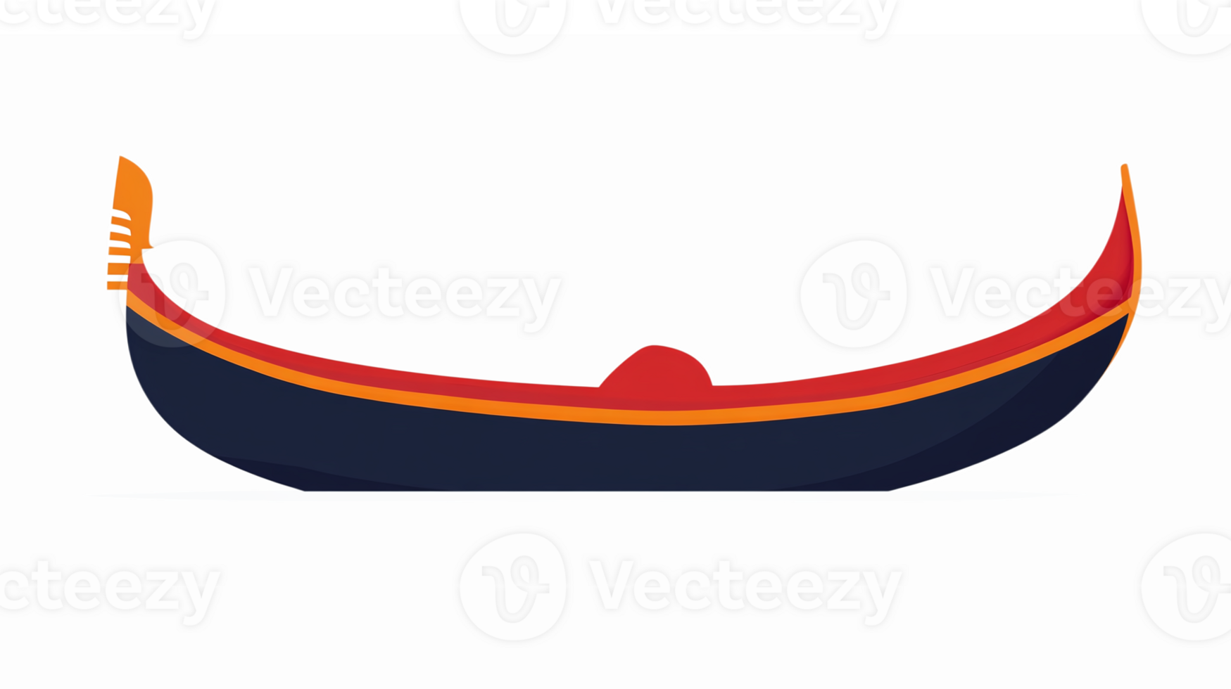 Colorful Traditional Gondola Boat Silhouette for Travel and Culture Designs png