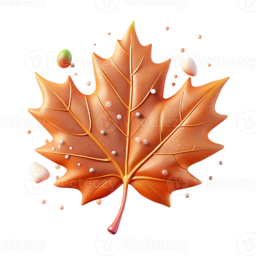 stunning vintage Realistic Maple Leaf Cutout with Veins Isolated premium png