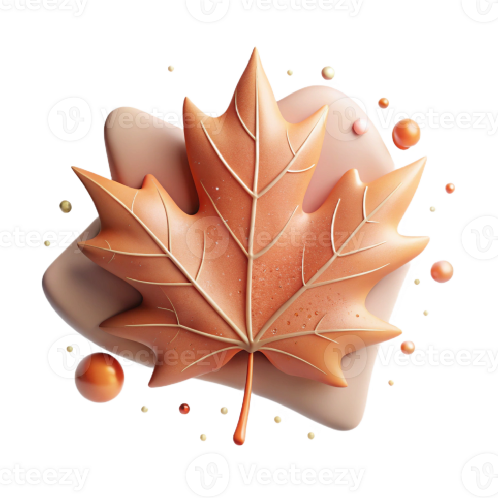 impressive creative Realistic Maple Leaf Cutout with Veins Isolated authentic png