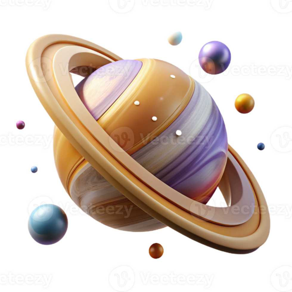 magnificent contemporary Realistic Planet Saturn with Rings Isolated high resolution png