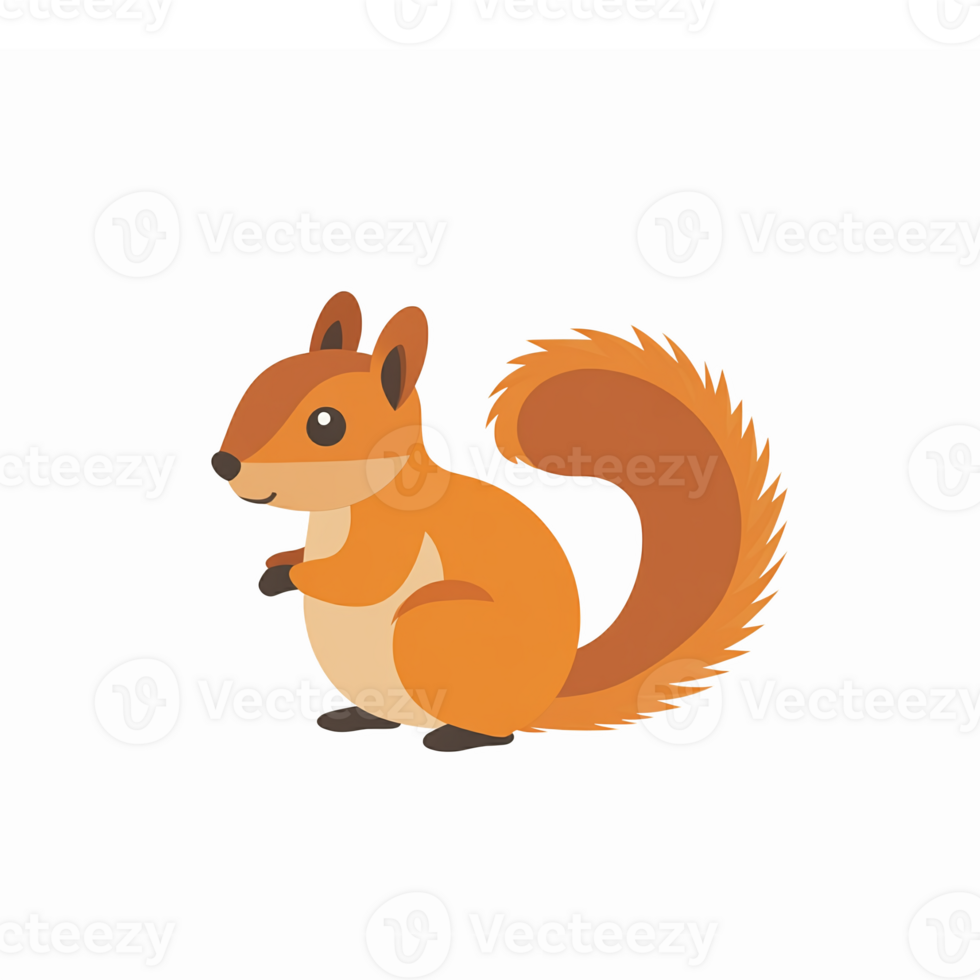 Cute Cartoon Squirrel Character with Bushy Tail for Nature and Animal Themes png