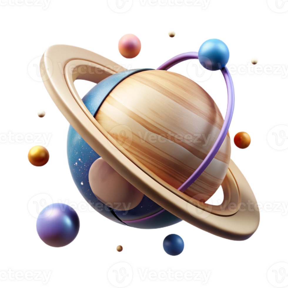 magnificent artistic Realistic Planet Saturn with Rings Isolated detailed png
