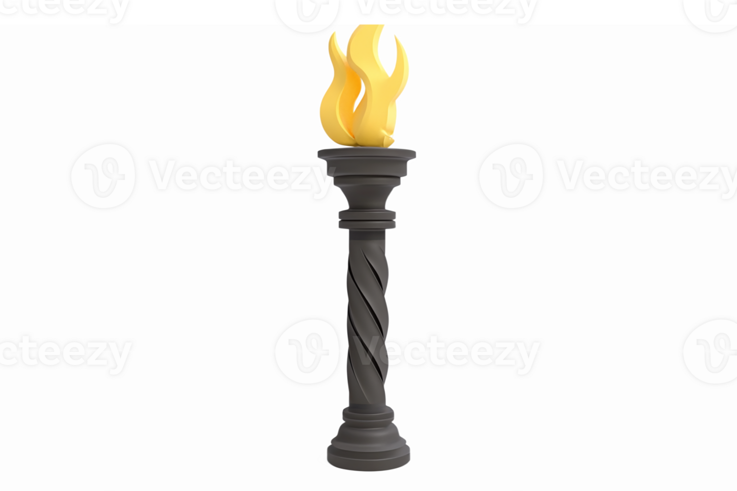 Stylish Black Torch with Bright Flame for Decoration and Symbolism of Light and Hope png