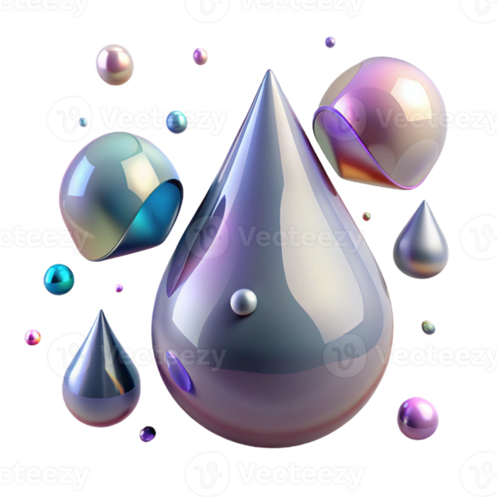 dramatic abstract Realistic Rain Drop Set Isolated Transparent Background exclusive png