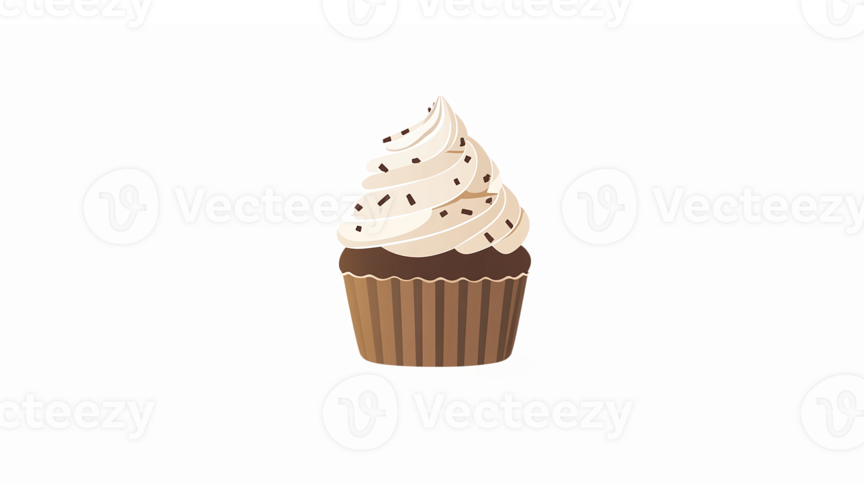 Delicious Chocolate Cupcake with Creamy Frosting and Sprinkles on Transparent Background png