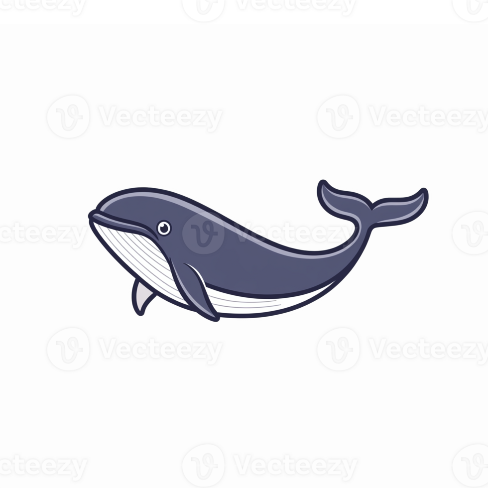 Hand-drawn Blue Whale Illustration with Transparent Background for Educational and Creative Use png