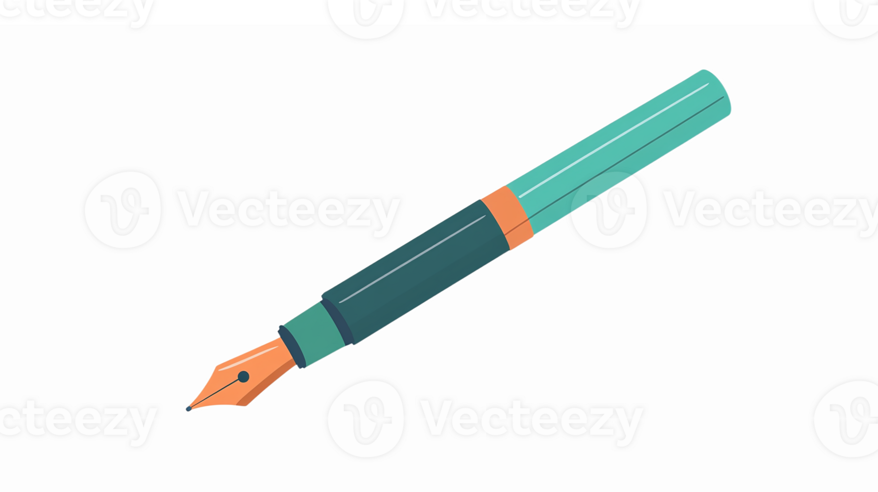 Elegant Green Fountain Pen Design for Writing and Branding Applications png
