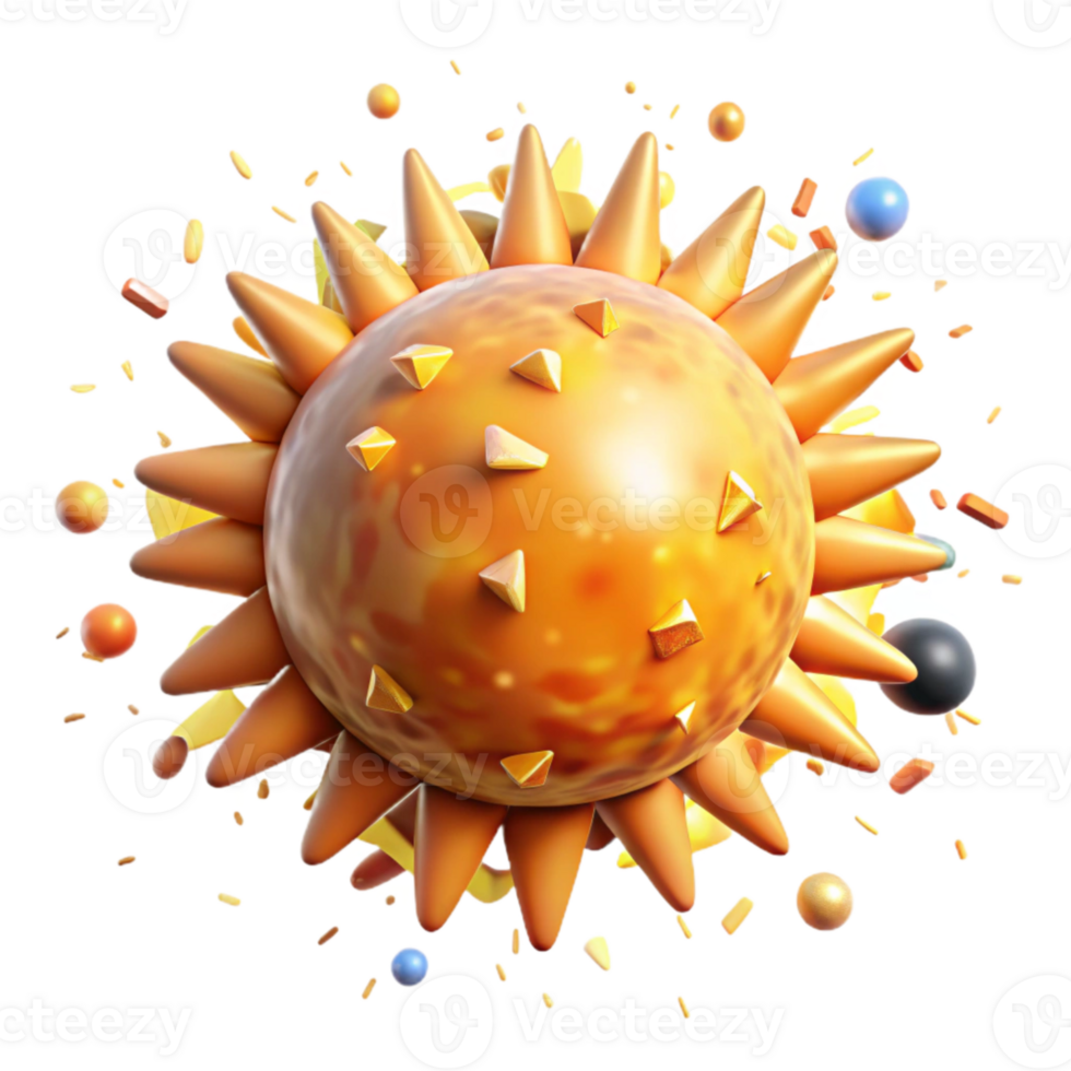dramatic vintage Realistic Sun with Solar Flares Cutout Isolated authentic png