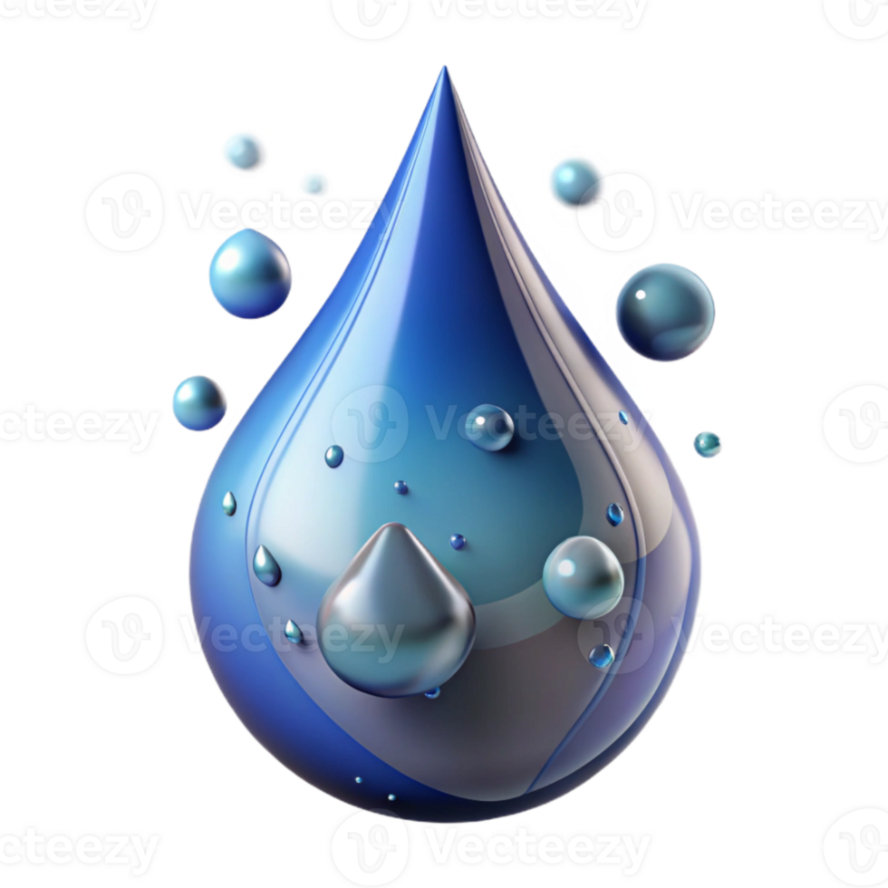 elegant classic Realistic Water Drop Splash Cutout on Transparent Background high quality png