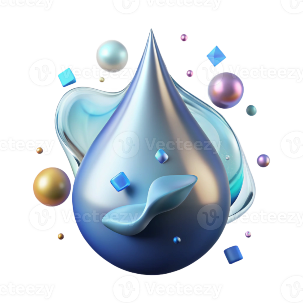vibrant classic Realistic Water Drop Splash Cutout on Transparent Background genuine png