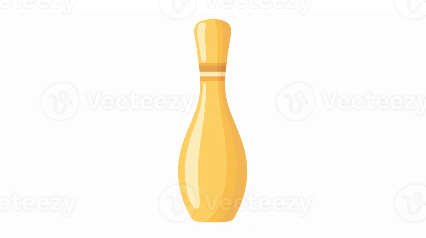 Stylized Bowling Pin Illustration with Smooth Yellow Finish for Sport and Game Themes png