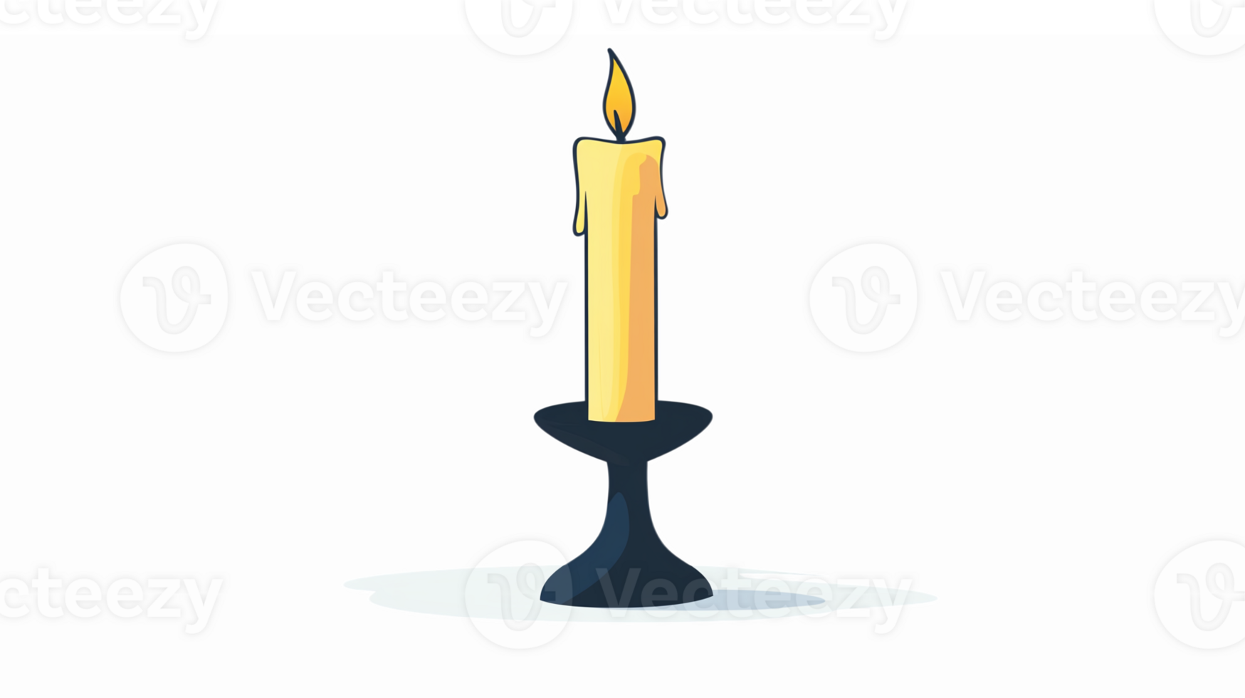 Elegant Candle in Holder with Flickering Flame on Transparent Background for Cozy Decor png