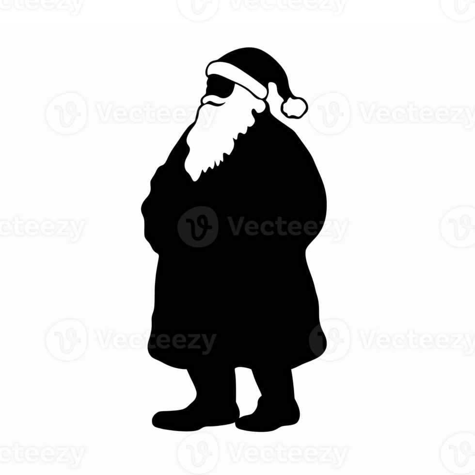 Festive Santa Claus Silhouette with Hat and Beard Perfect for Christmas Decorations png